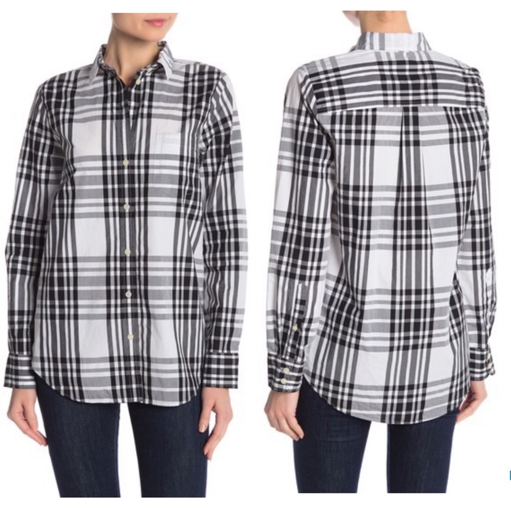 J CREW | Black/Ivory Plaid Shirt